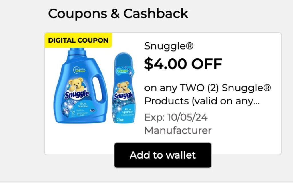 Two FREE Snuggle Blue Sparkle Dryer Sheets at Dollar General