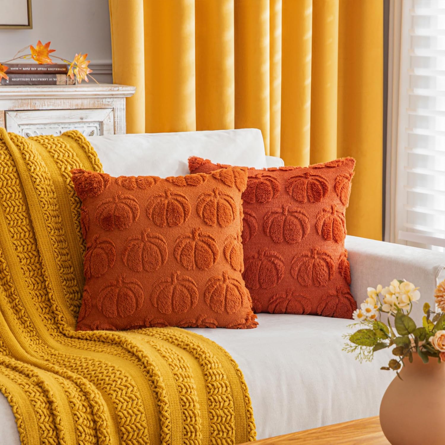 Fall Pumpkin Decorative Throw Pillow Covers 50% Off with Code